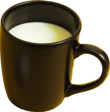 Schwarzer Keramikbecher mit Milch